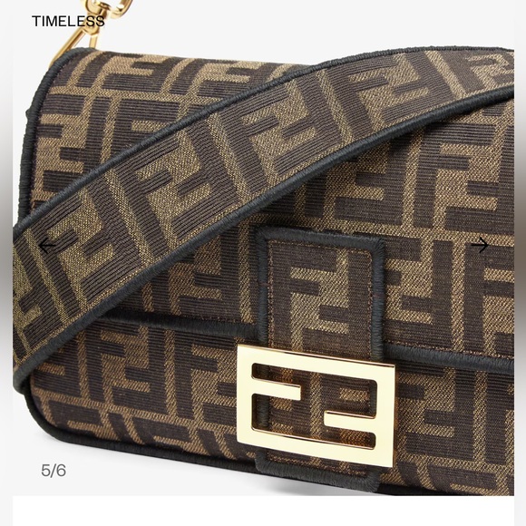 Fendi Baguette purse Brown FF jacquard fabric bag authentic - Picture 9 of 16